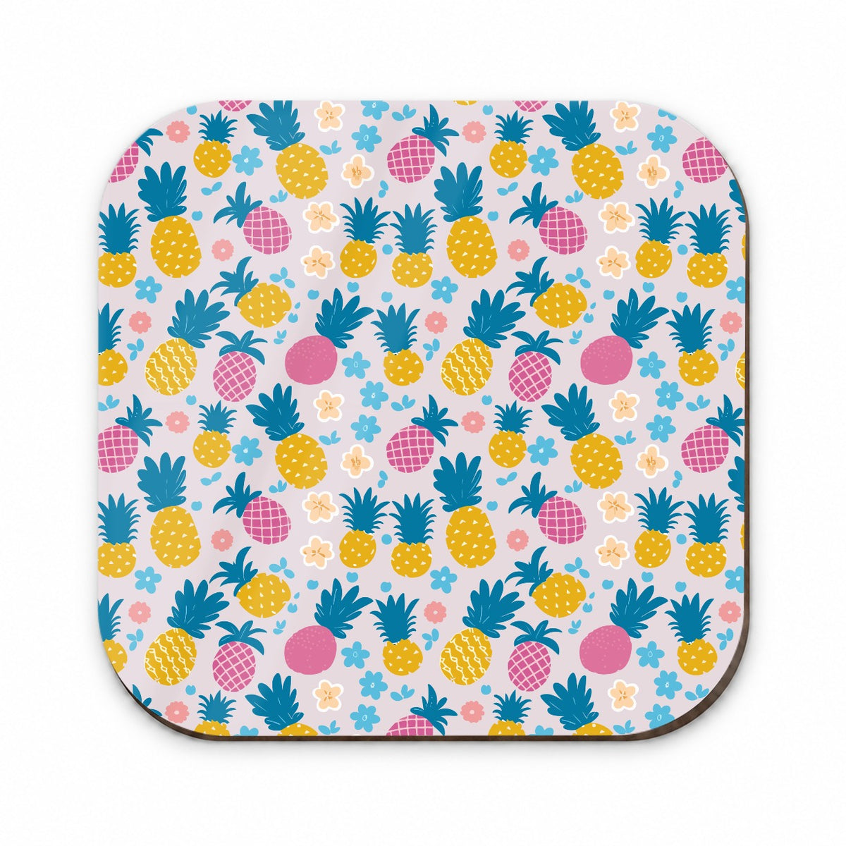 Pineapples Tropical Flowers Pattern Fridge Magnet
