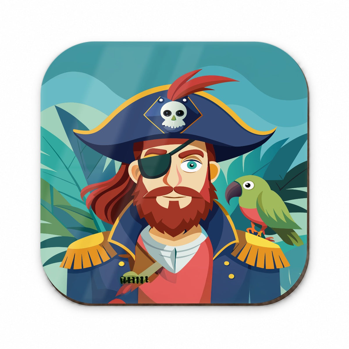 Pirate with Eye Patch and Parrot Fridge Magnet