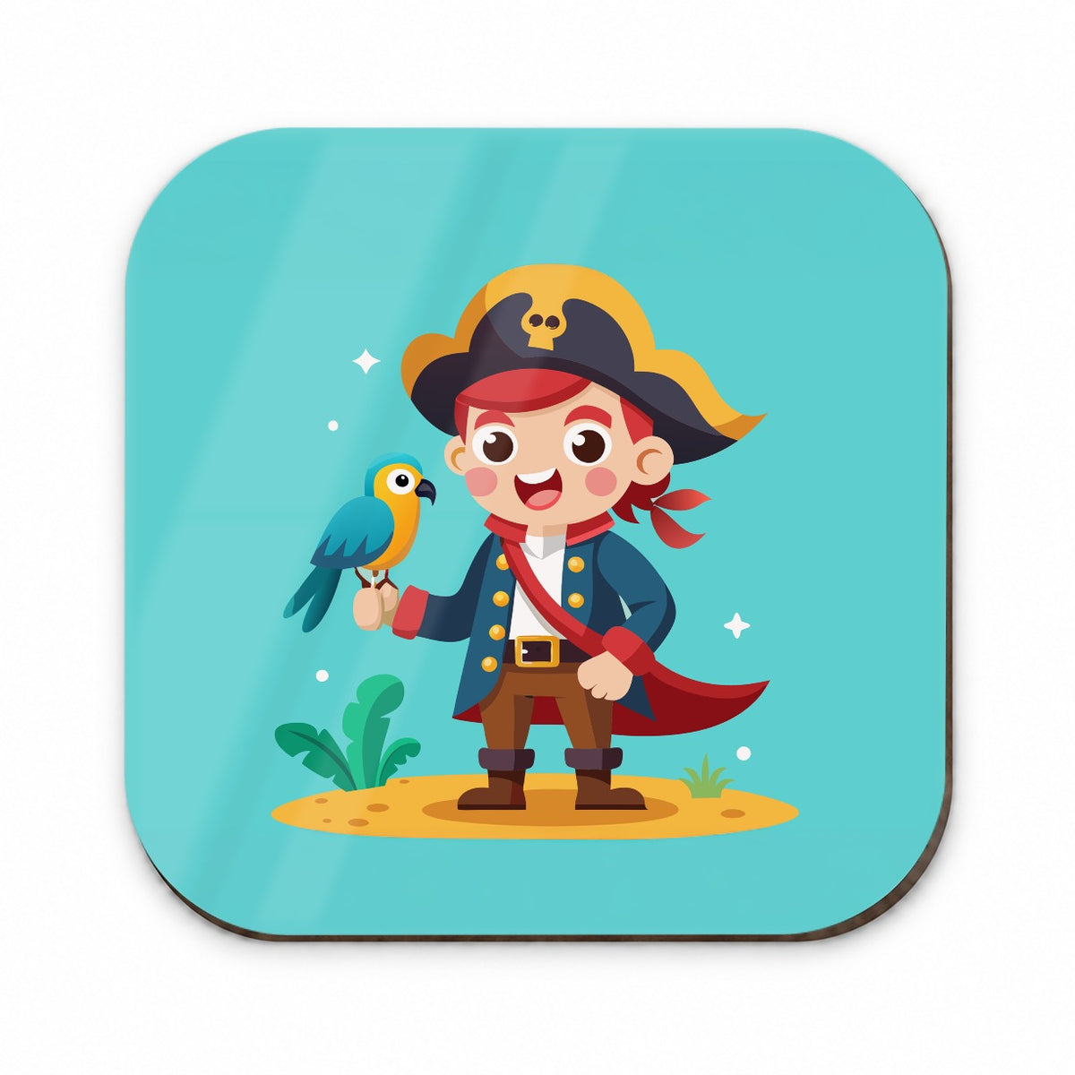 Pirate with Parrot Cute Fridge Magnet