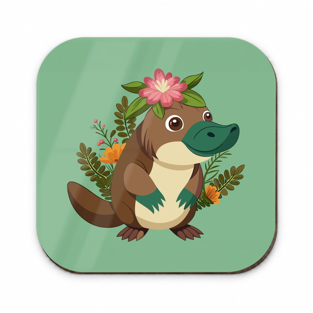 Platypus Floral Flowers Fridge Magnet