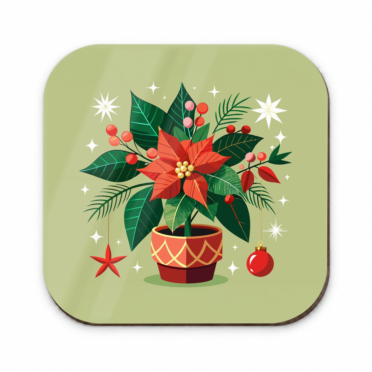 Poinsettia Plant Christmas Beautiful Fridge Magnet