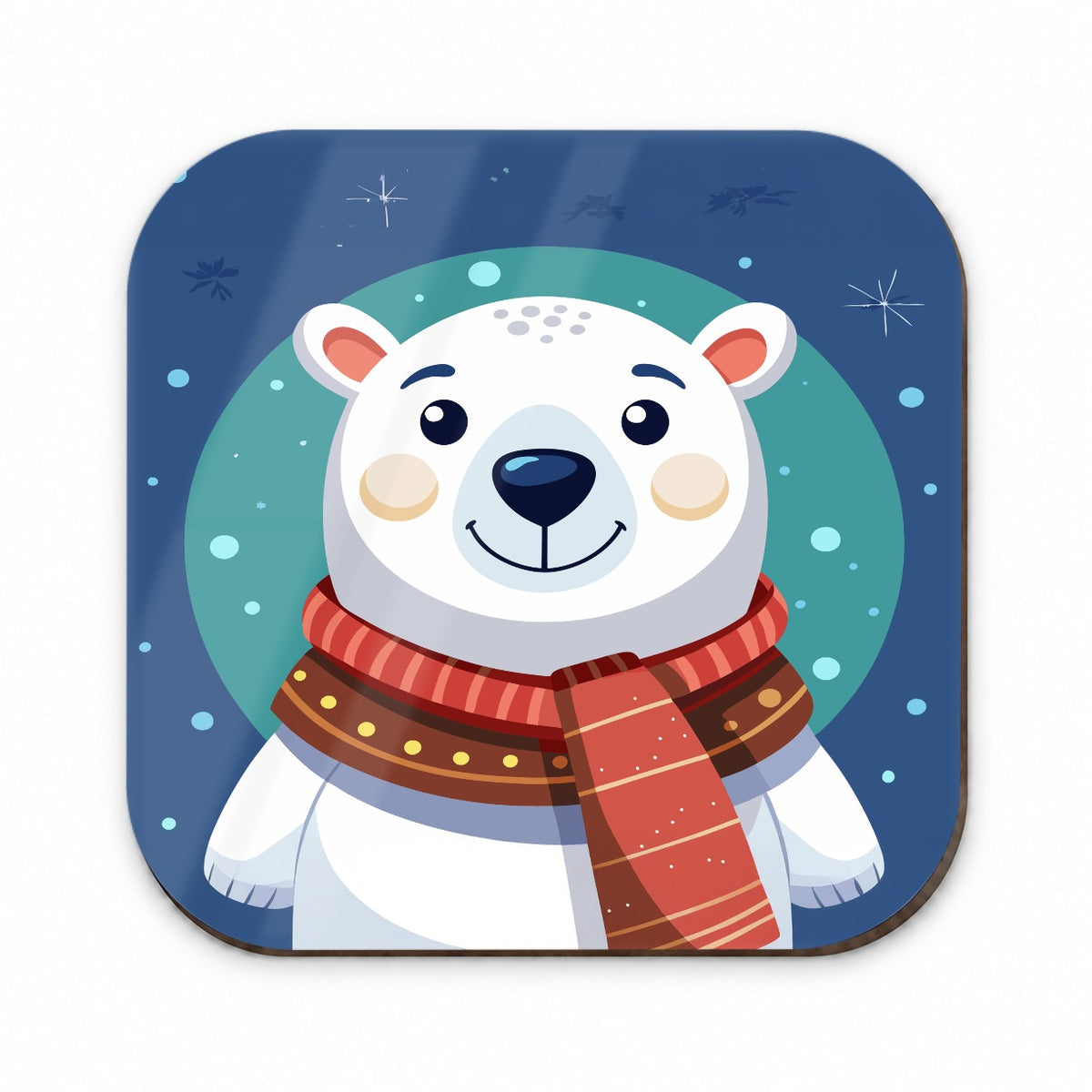 Polar Bear Wearing Winter Scarf Fridge Magnet