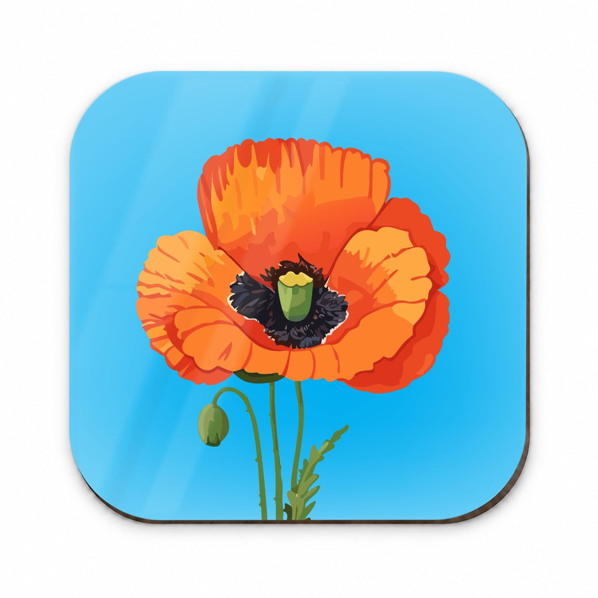 Poppy Flower Orange Fridge Magnet