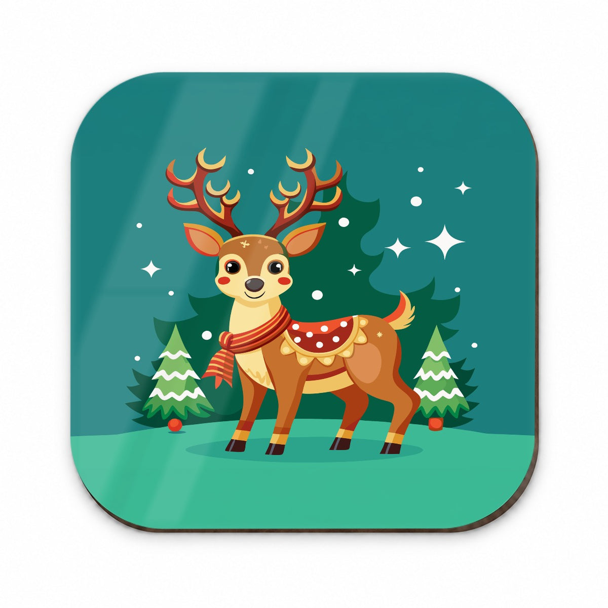 Reindeer Wearing Scarf Christmas Cute Fridge Magnet