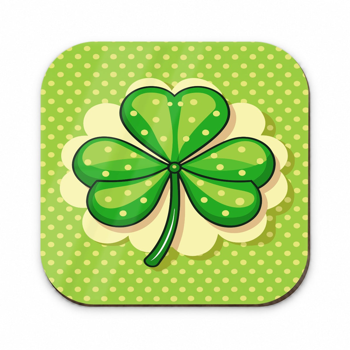 Shamrock on Polka Dot Background Saint Patrick's Day Fridge Magnet