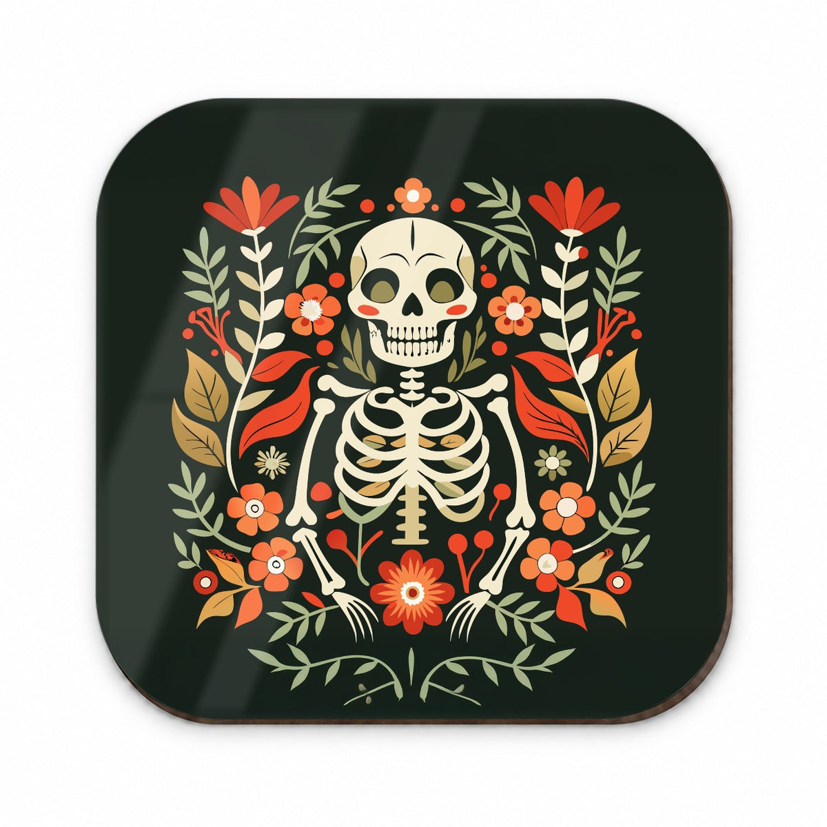 Skeleton Floral Flowers Fridge Magnet