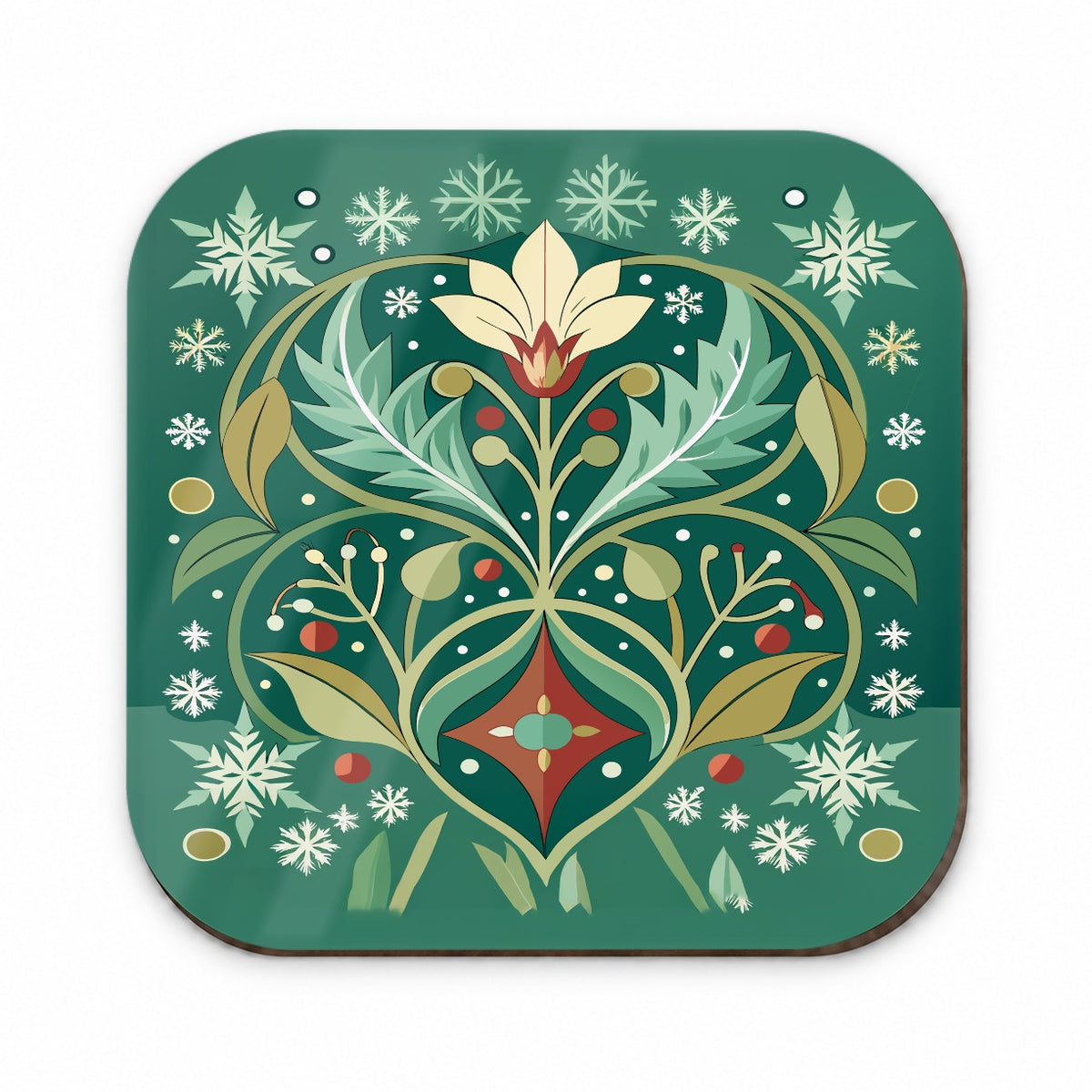 Snowflakes Winter Art Nouveau Fridge Magnet
