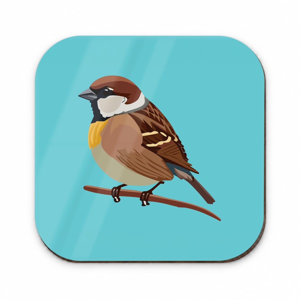 Sparrow Bird on Branch Fridge Magnet