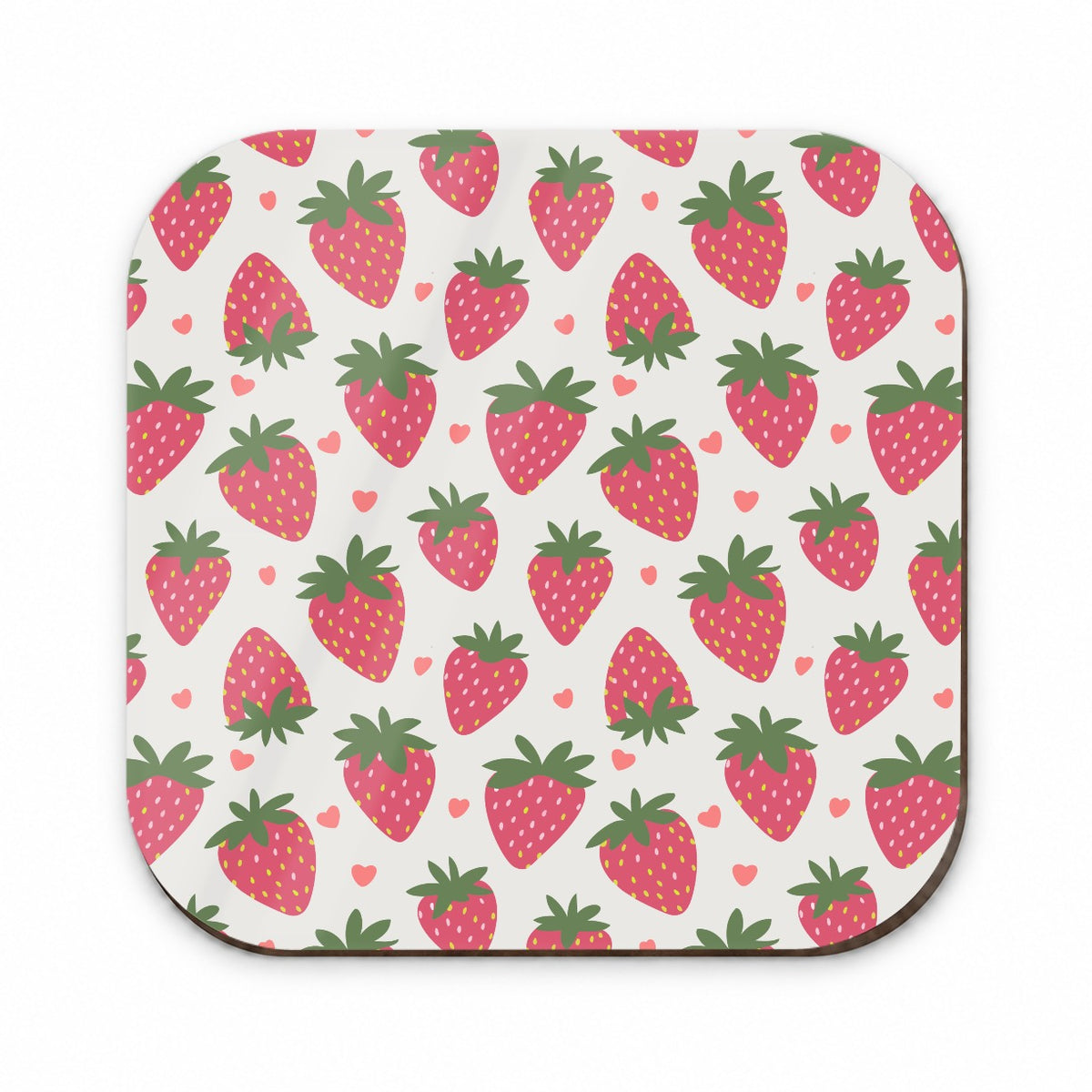 Strawberries Strawberry Hearts Pattern Fridge Magnet