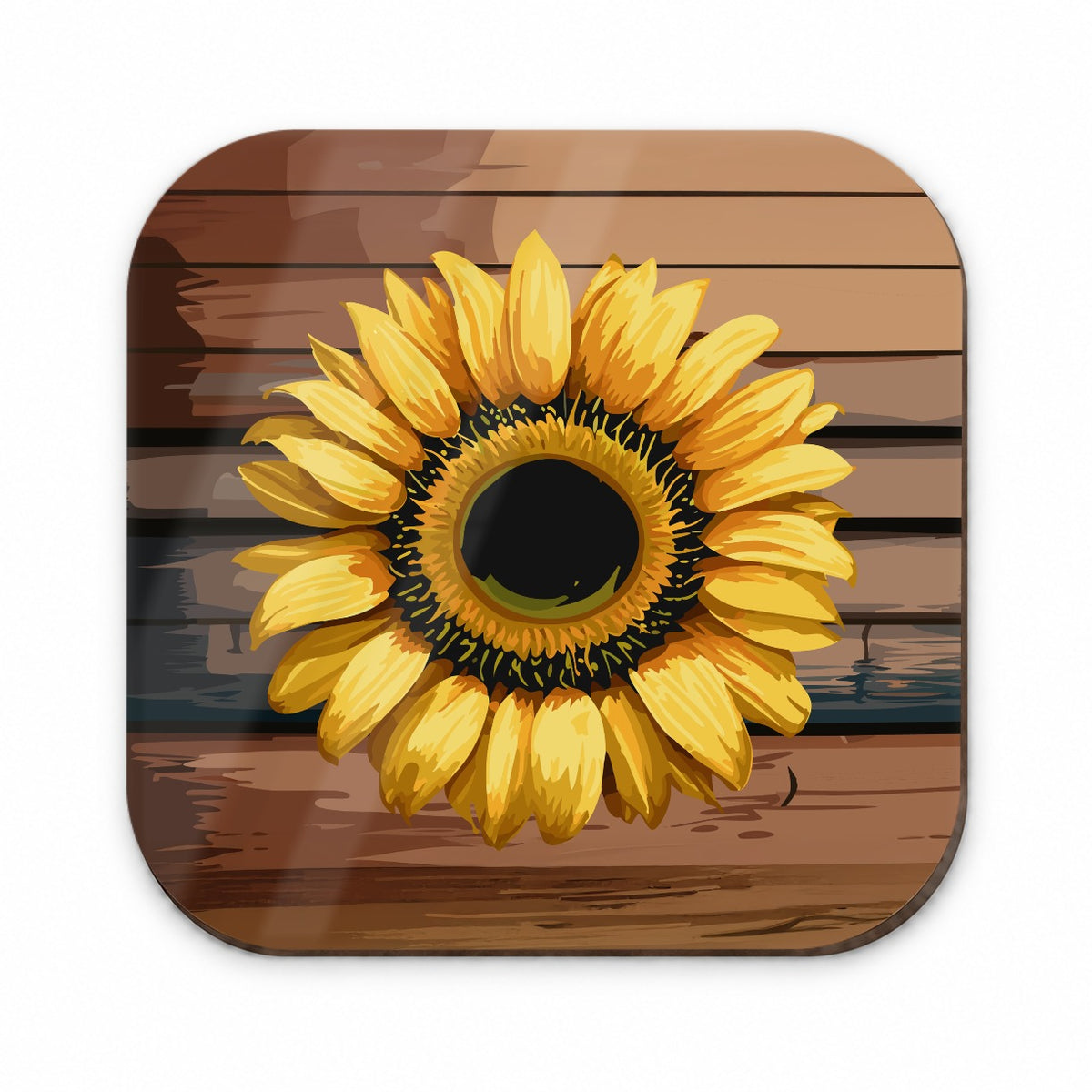 Sunflower Flower Vintage Barnwood Fridge Magnet