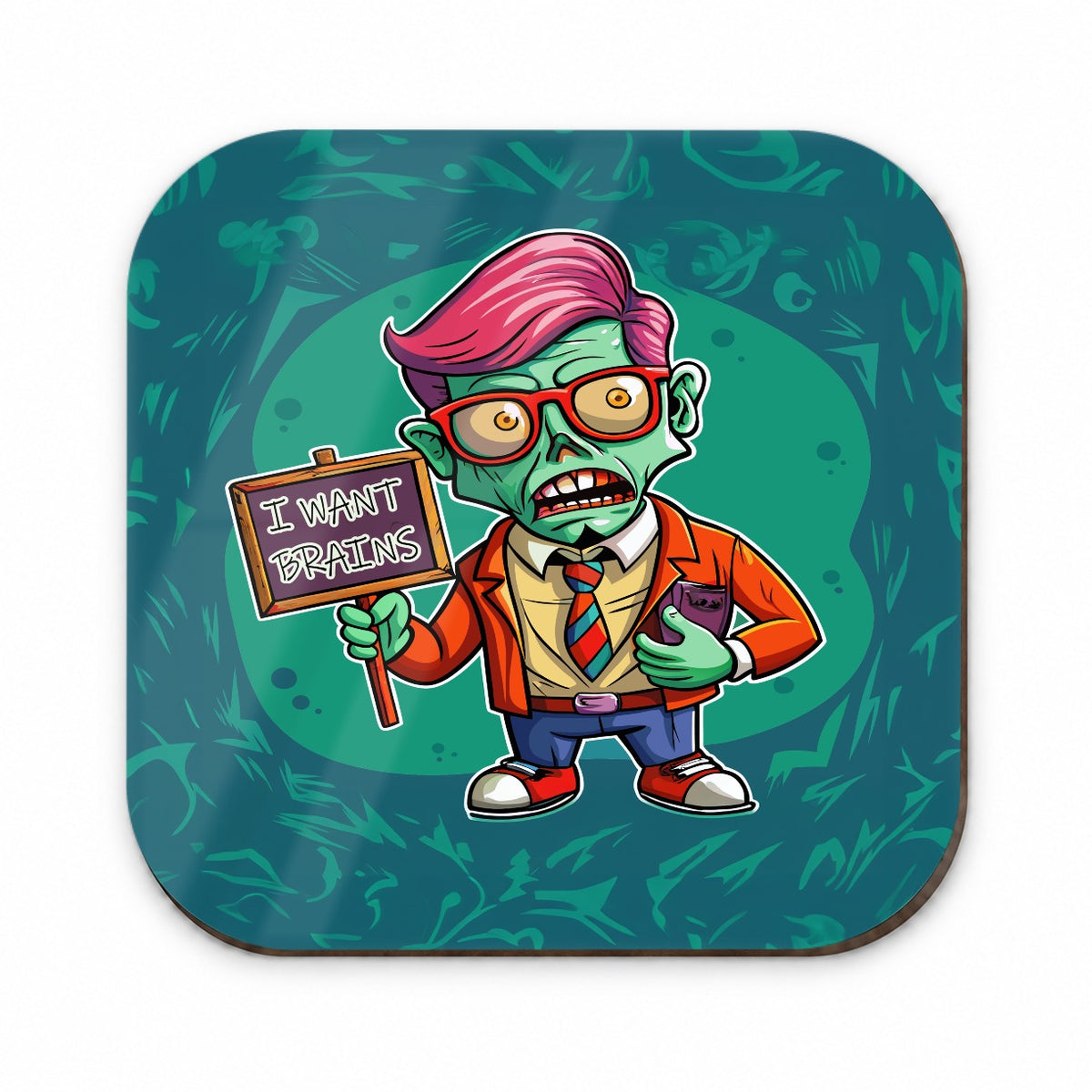 Teacher Zombie Man I Want Your Brains Fridge Magnet