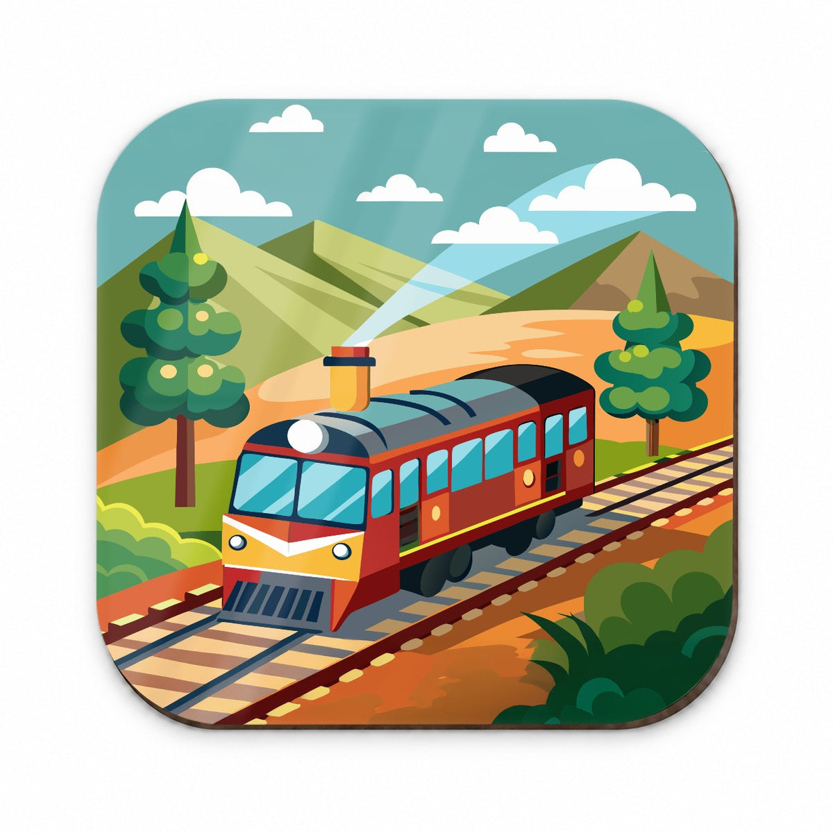 Train on Track Fridge Magnet
