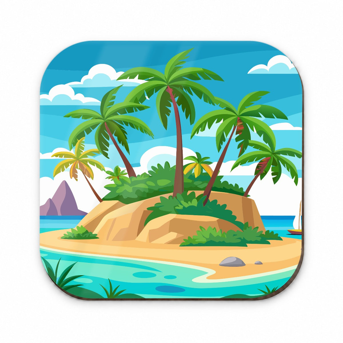 Tropical Island Beach Palm Trees Vacation Travel Fridge Magnet