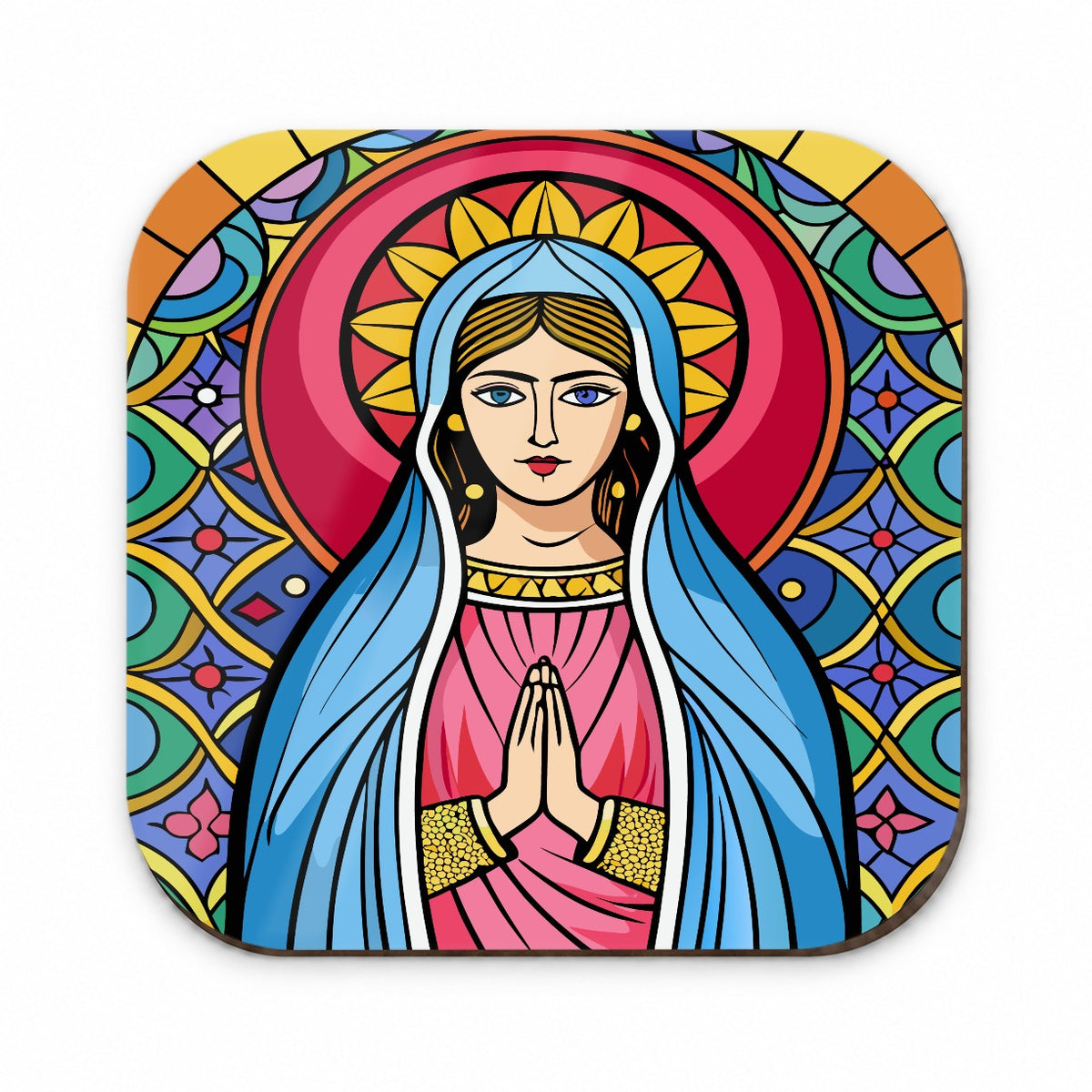 Virgin Mary Stained Glass Christian Religious Catholic Fridge Magnet