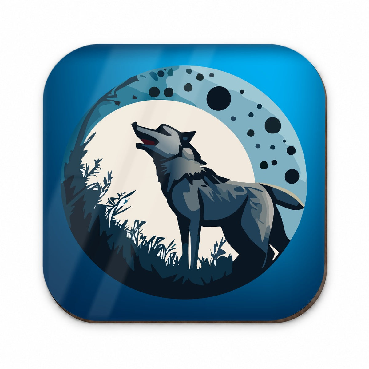 Wolf Howling Night Moon Fridge Magnet