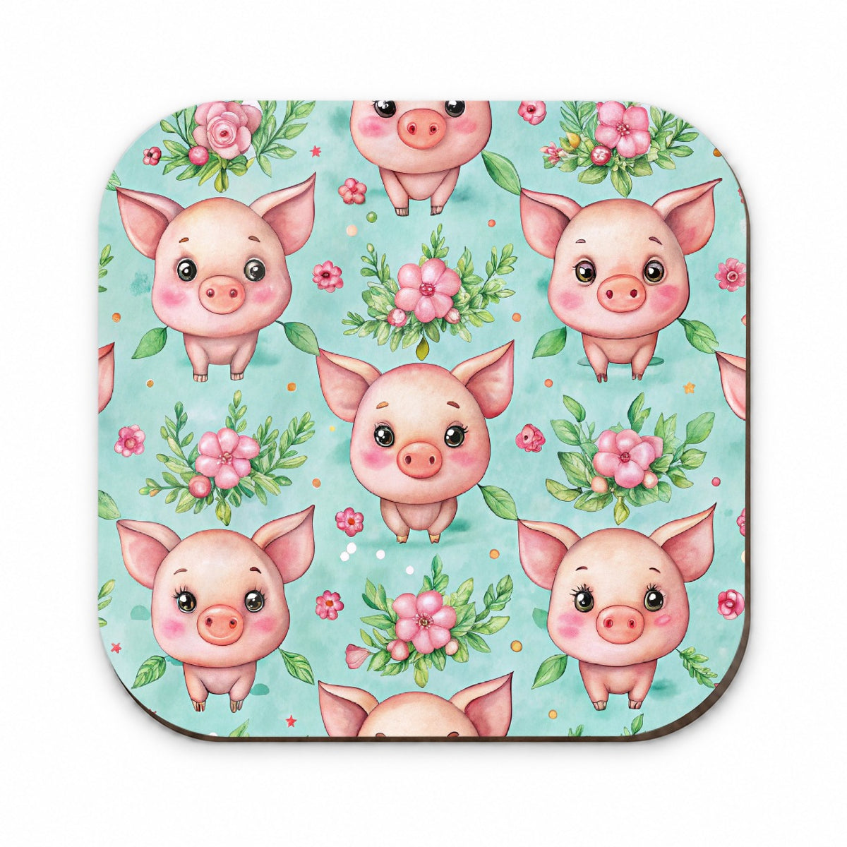 Adorable Pig Faces Watercolor Fridge Magnet