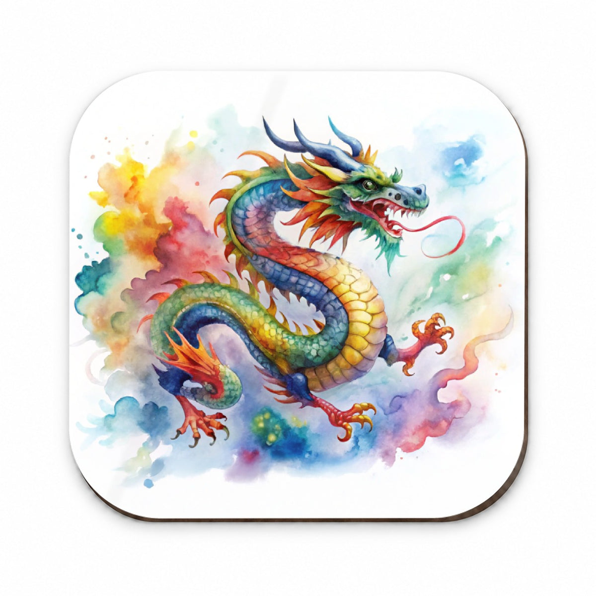 Asian Dragon Watercolor Design Fridge Magnet