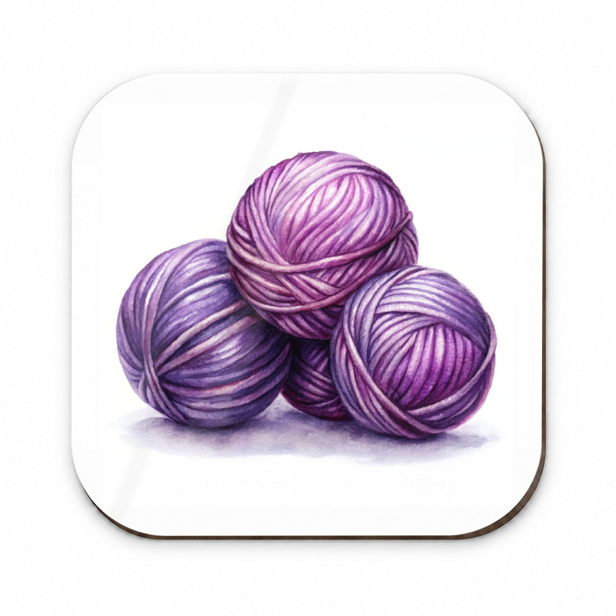 Balls Of Purple Yarn Knitting Crochet Watercolor Fridge Magnet