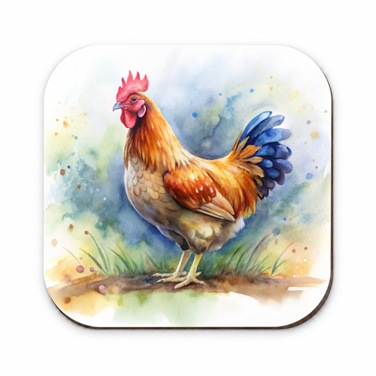 Beautiful Chicken Watercolor Fridge Magnet