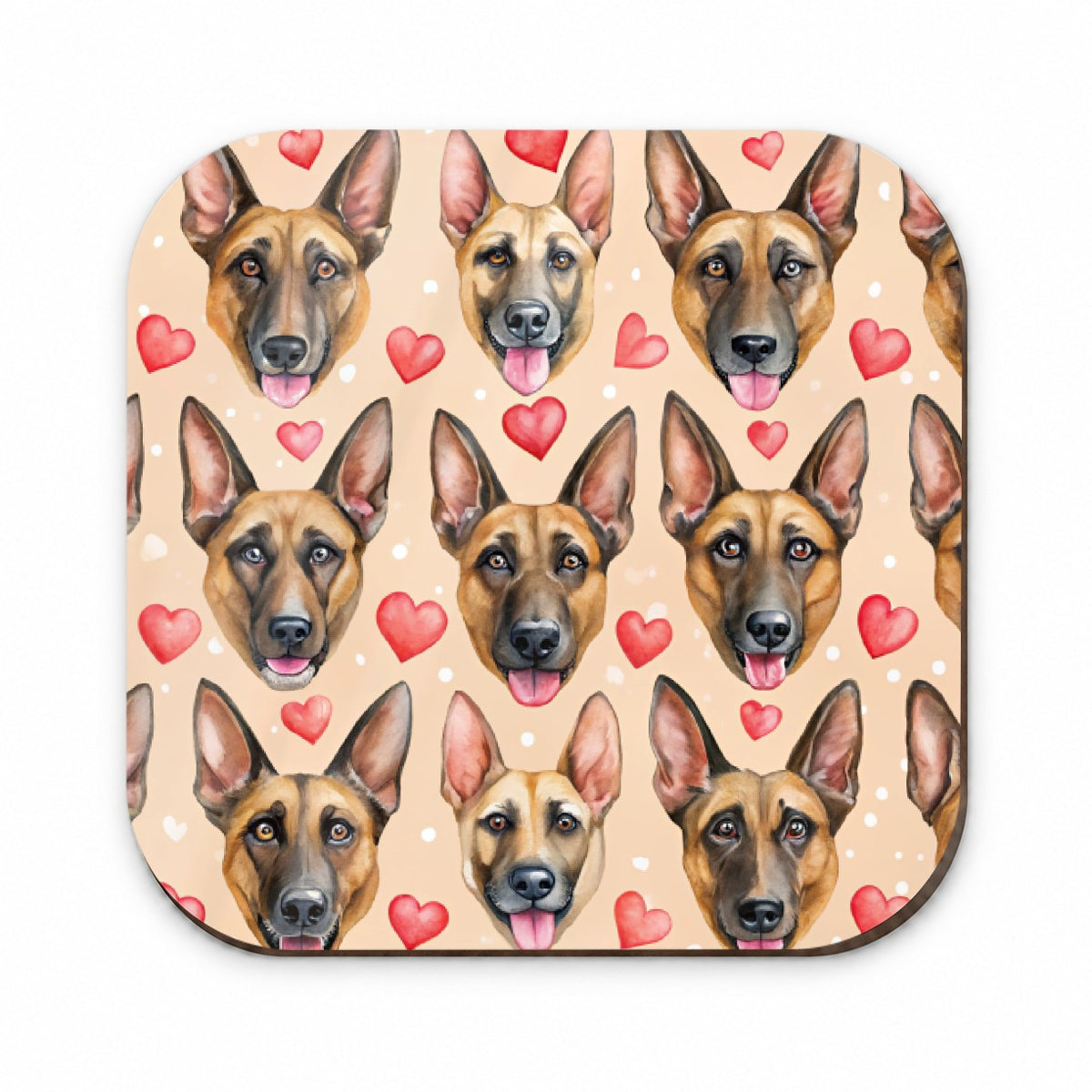 Belgian Malinois Dog Faces Hearts Fridge Magnet