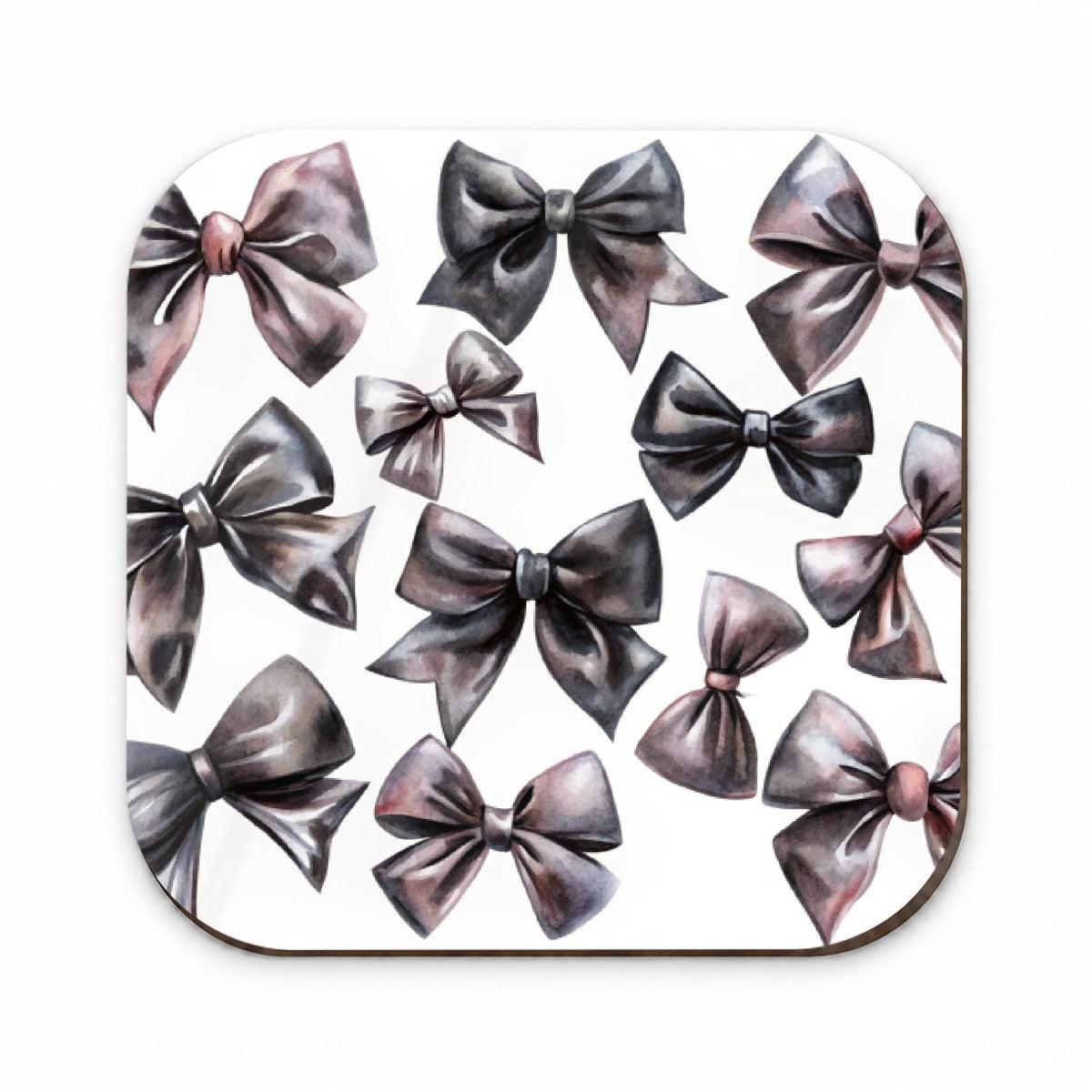 Black Scattered Coquette Bows Watercolor Fridge Magnet