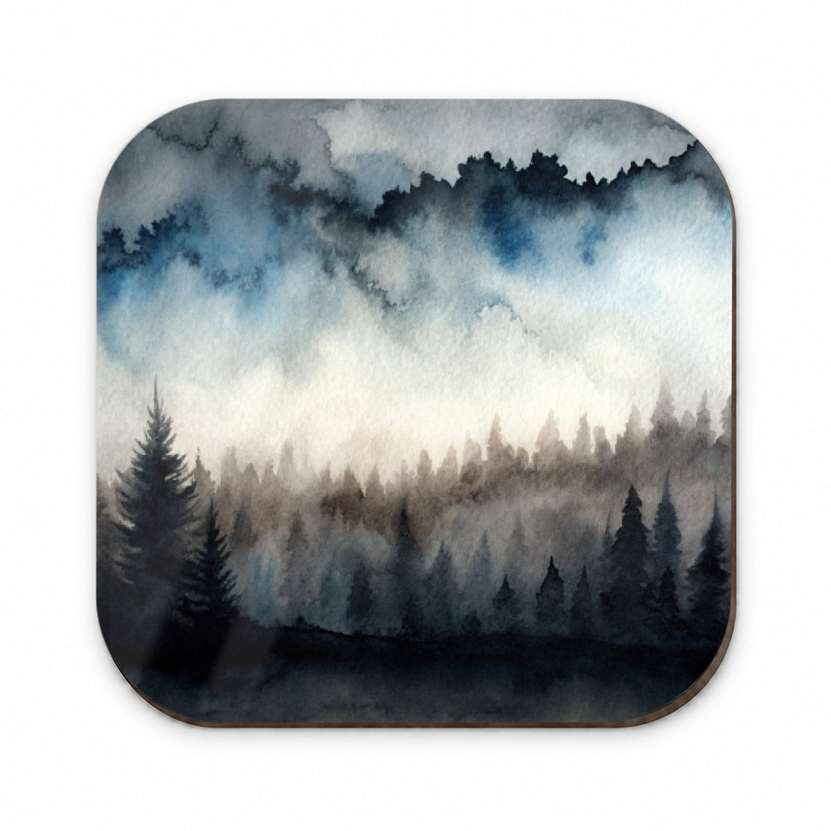 Black Shadow Forest Ombre Watercolor Fridge Magnet