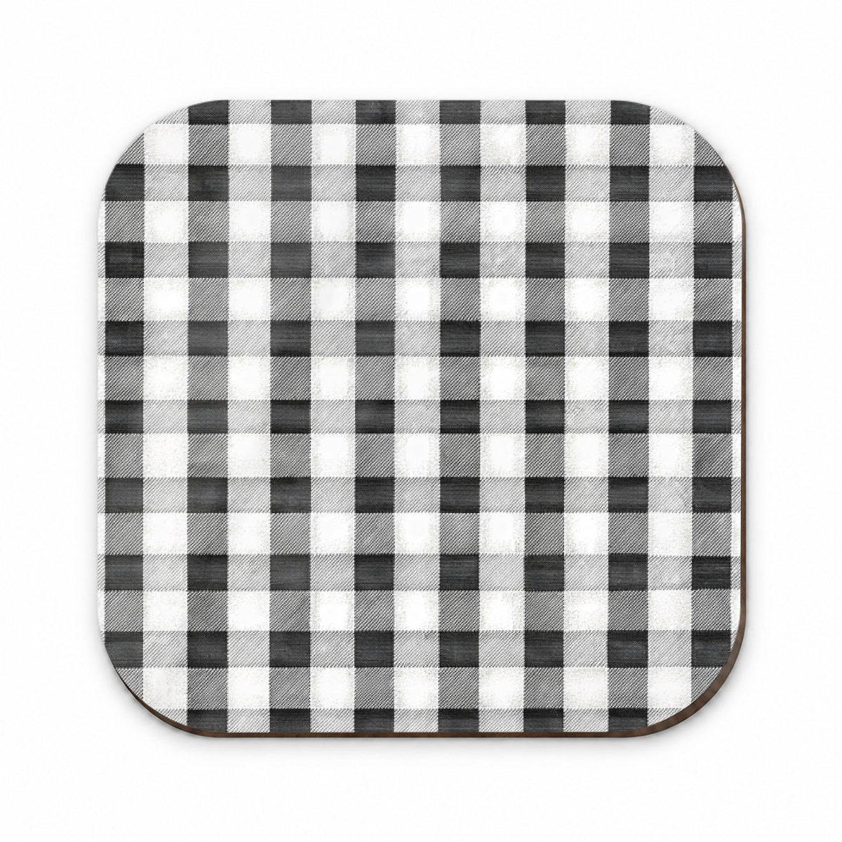 Black White Gingham Watercolor Fridge Magnet
