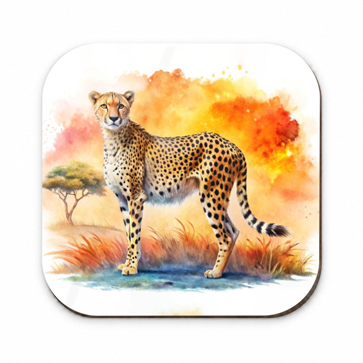 Cheetah African Plain Watercolor Design Fridge Magnet