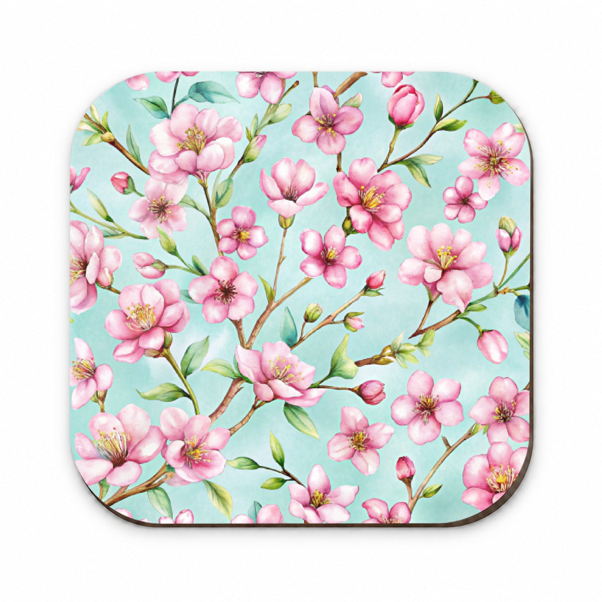 Cherry Blossom Flowers Light Blue Fridge Magnet