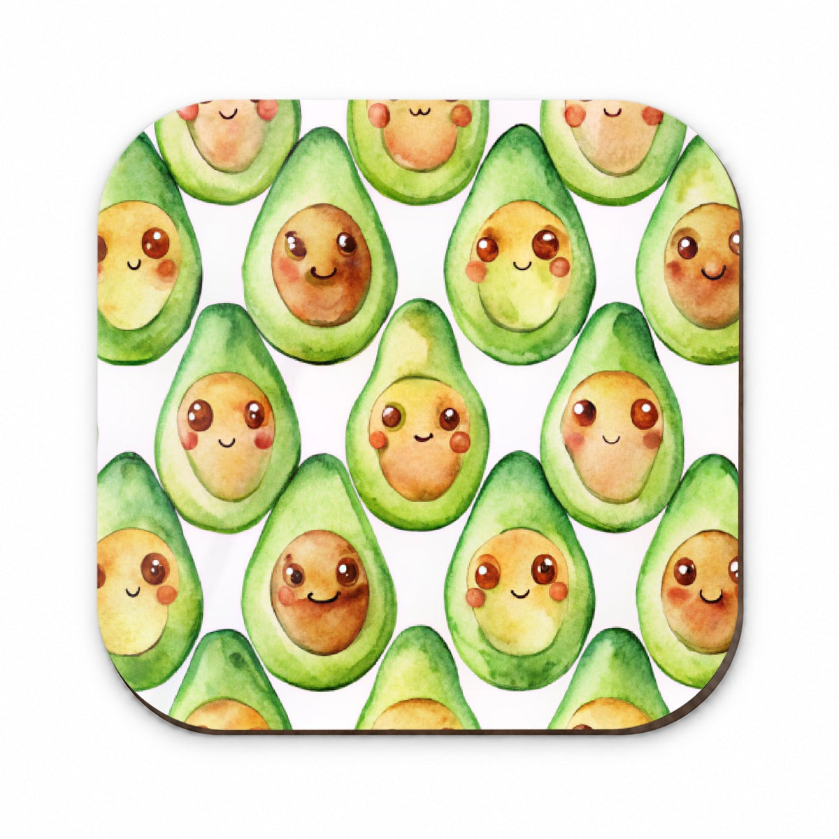 Cute Avocado Faces Watercolor Fridge Magnet
