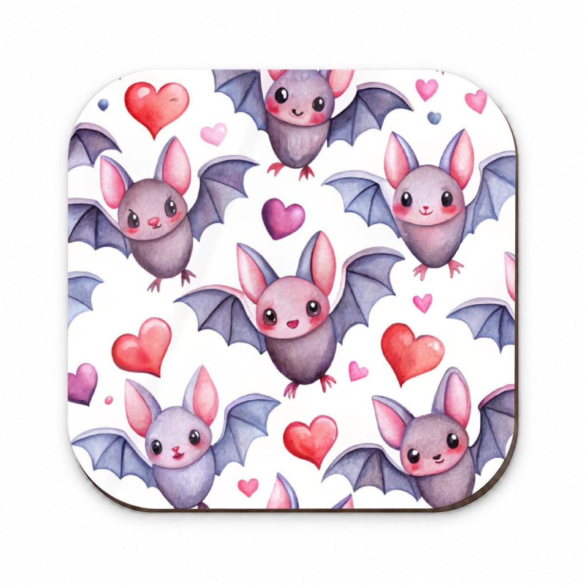 Cute Bats Hearts Watercolor Fridge Magnet