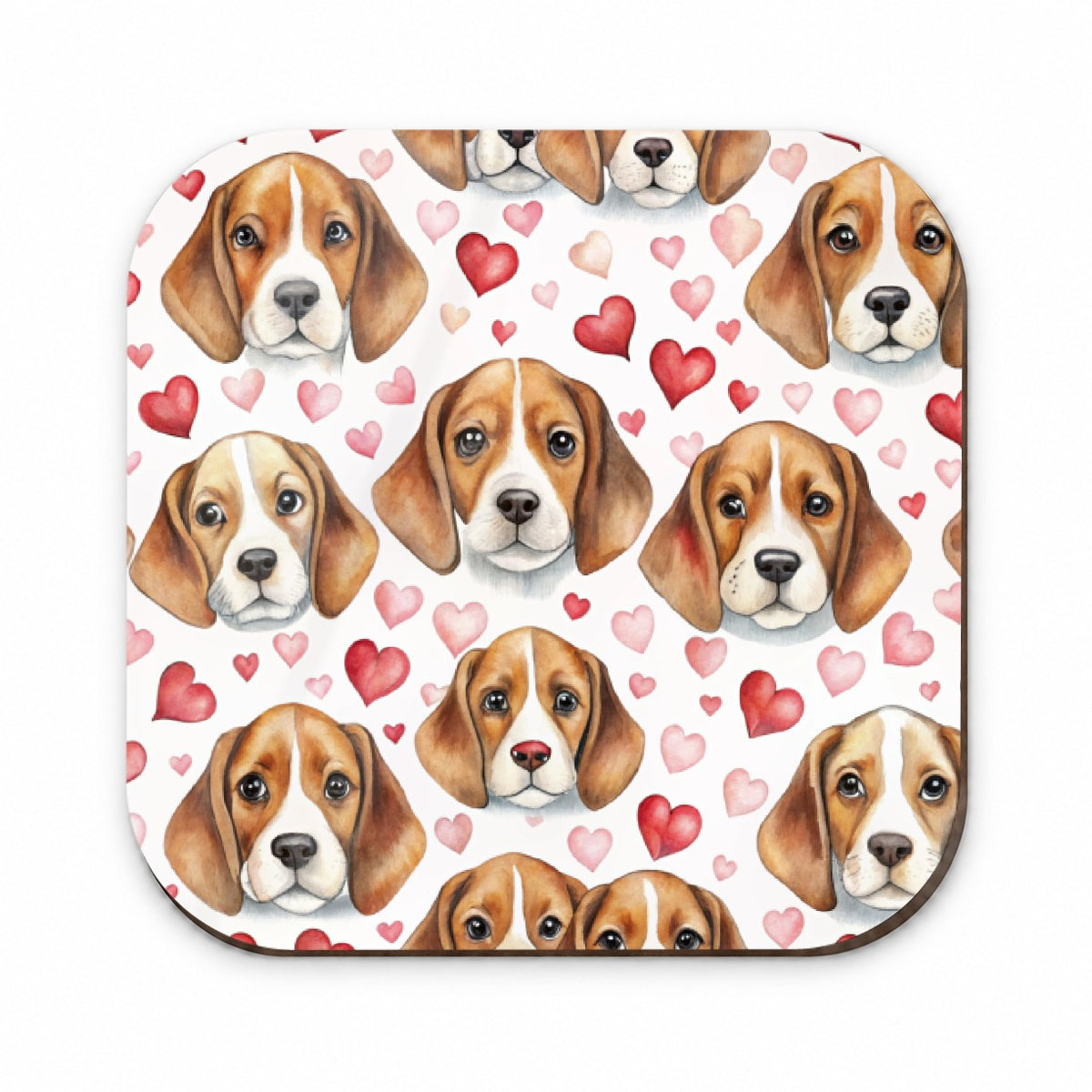 Cute Beagle Dog Faces Hearts Fridge Magnet