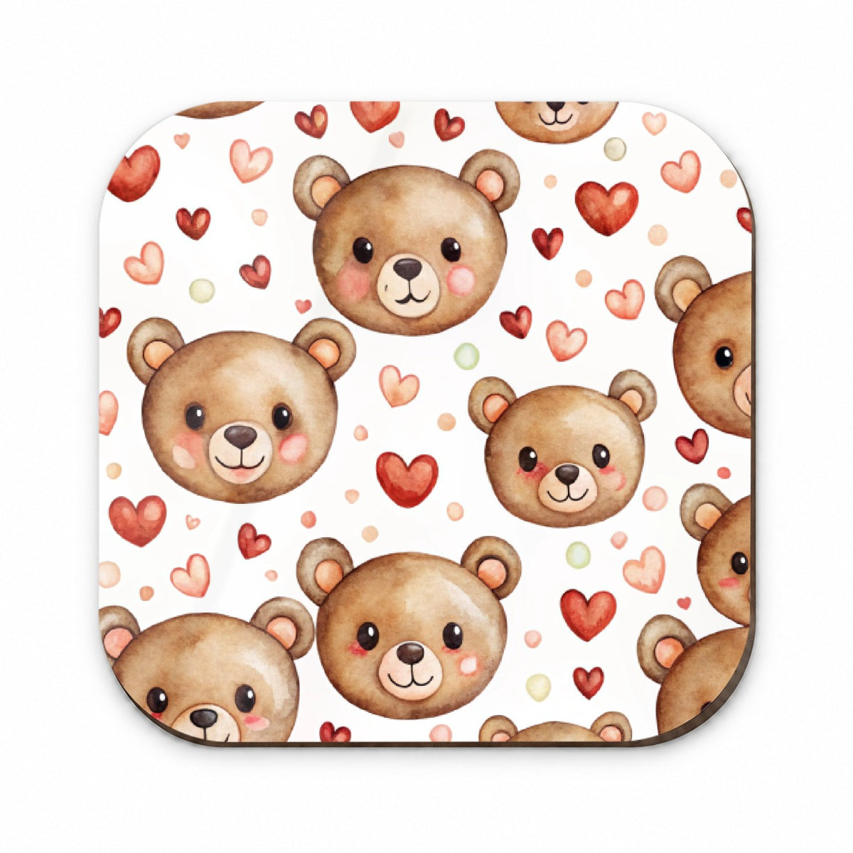 Cute Brown Bear Faces Hearts Fridge Magnet