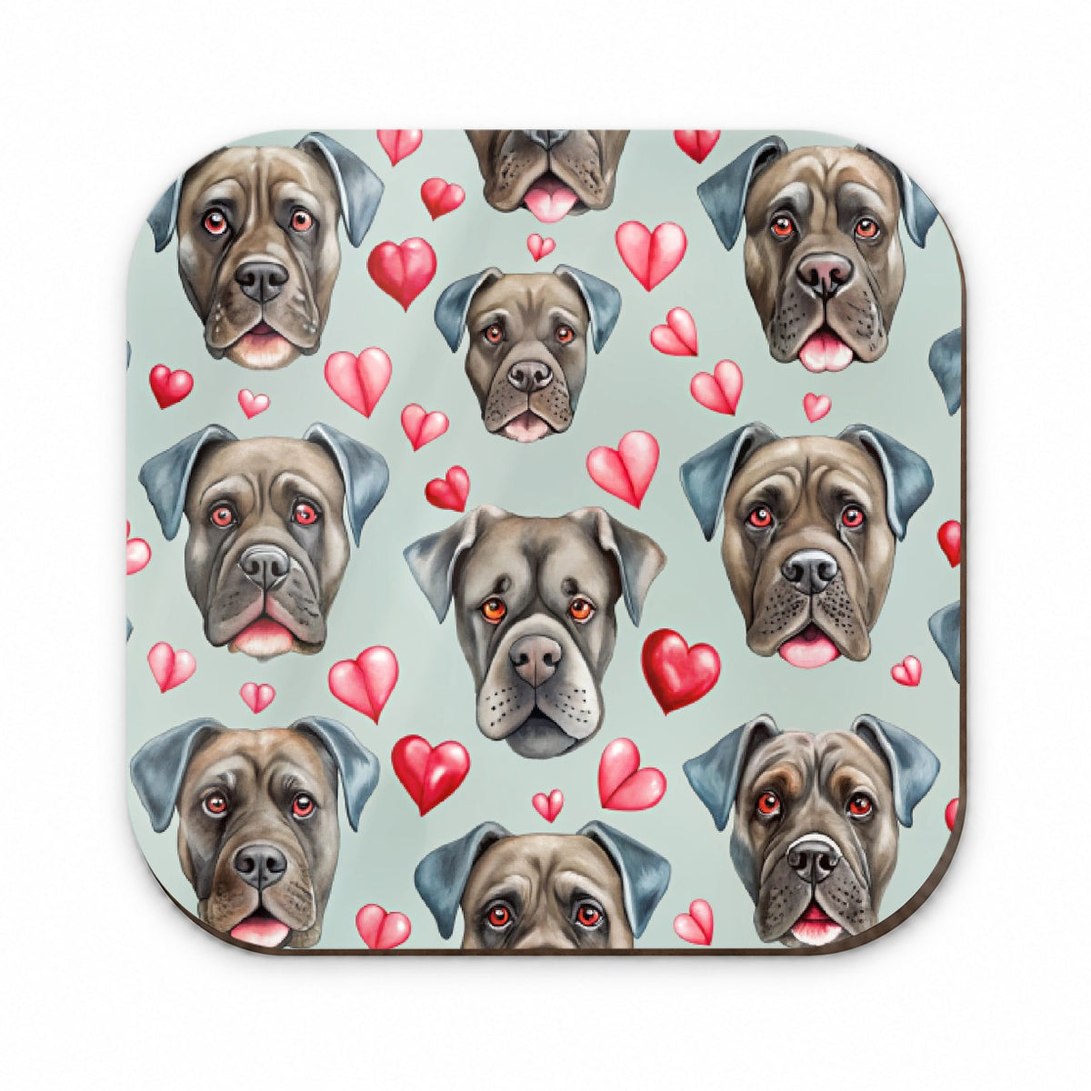 Cute Cane Corso Dog Faces Hearts Fridge Magnet