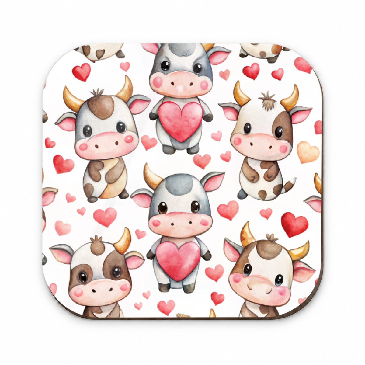 Cute Cows Hearts Watercolor Fridge Magnet