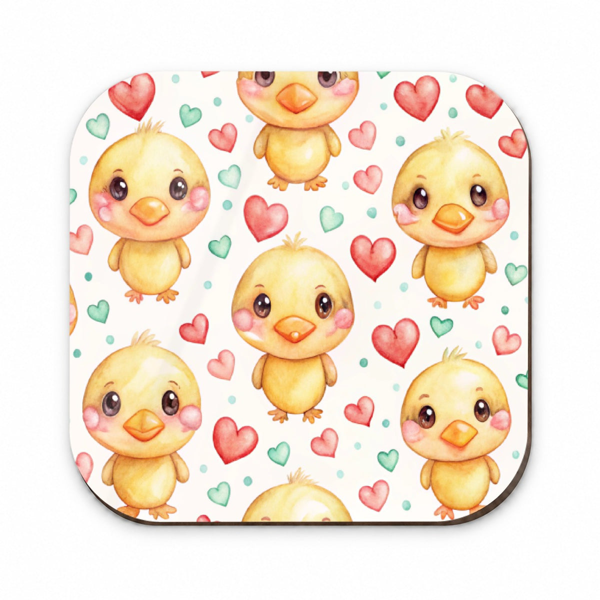 Cute Ducks Hearts Watercolor Fridge Magnet
