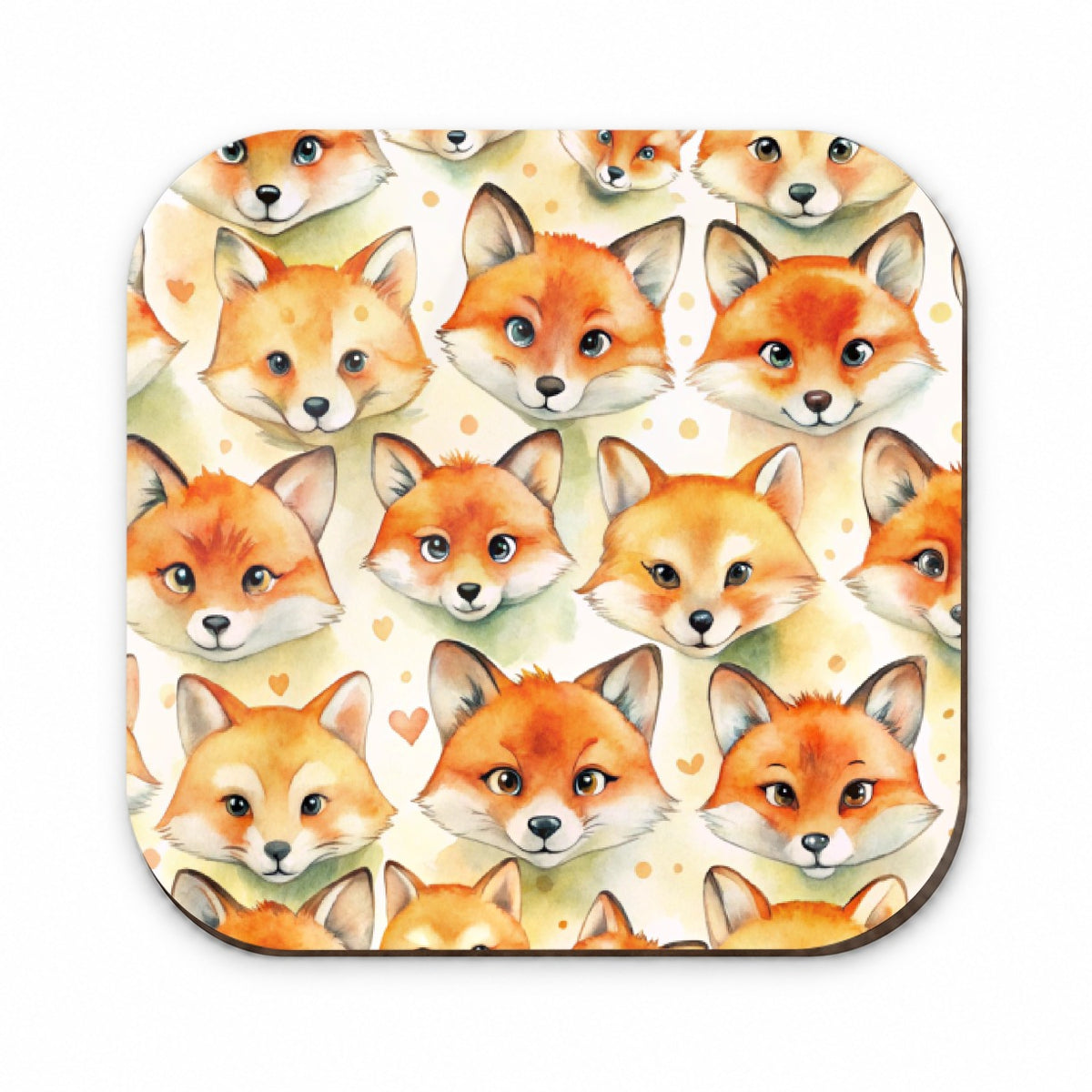 Cute Fox Faces Watercolor Fridge Magnet