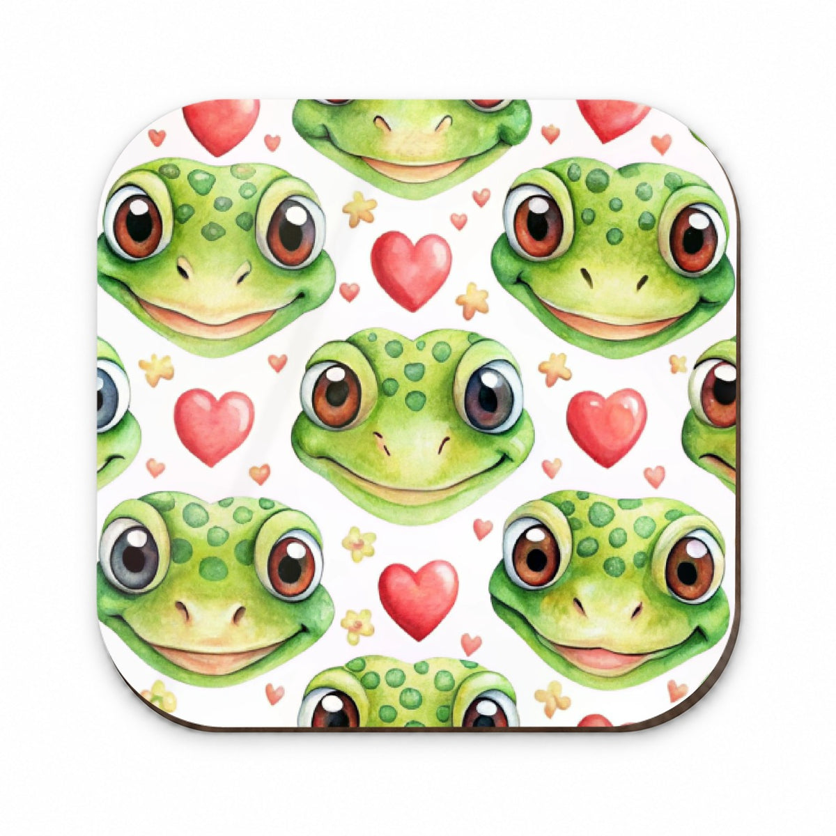 Cute Gecko Faces Hearts Watercolor Fridge Magnet