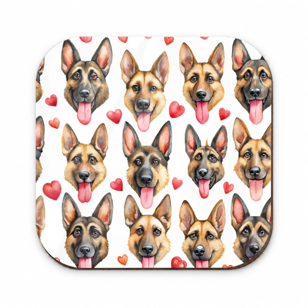 Cute German Shepherd Dog Faces Hearts Fridge Magnet