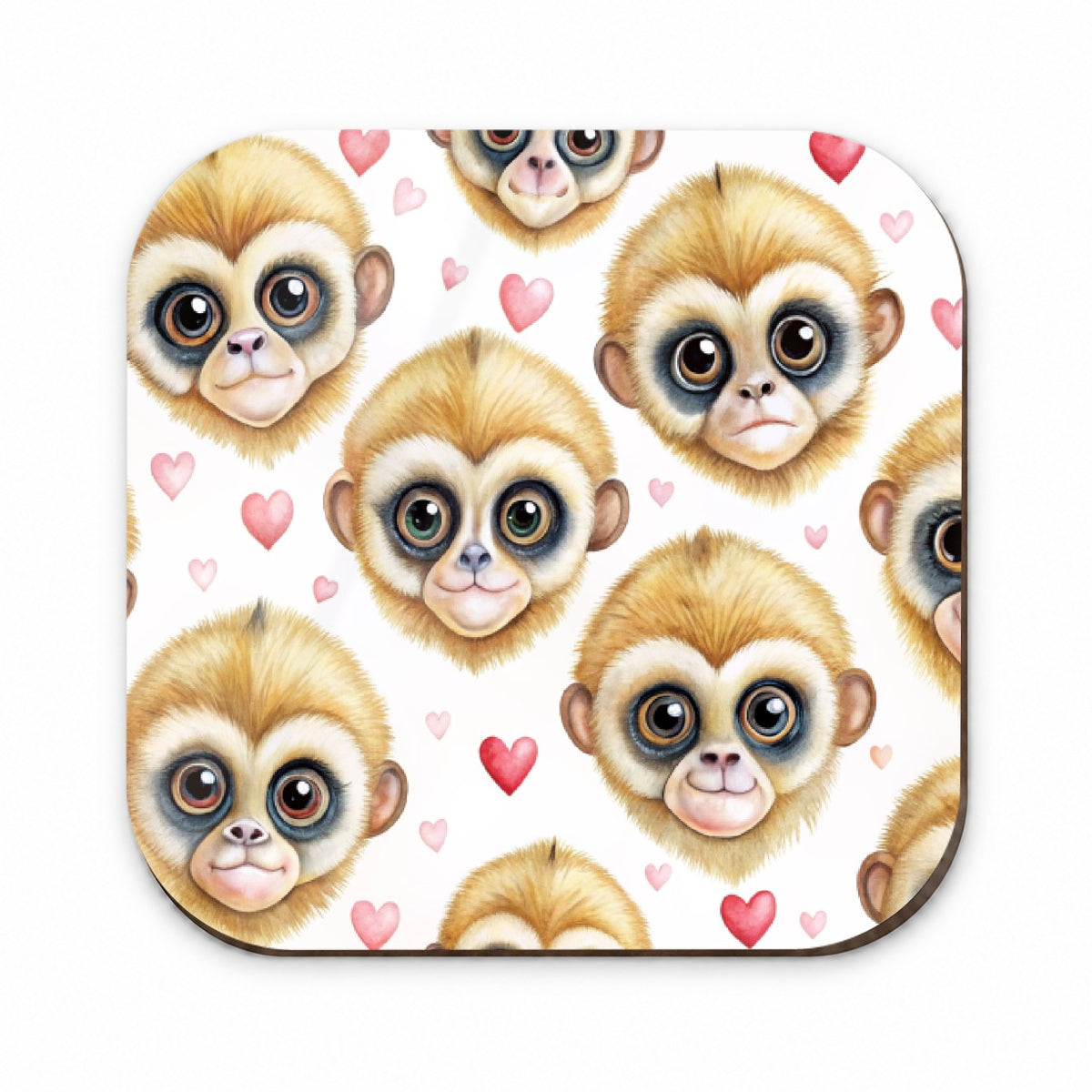 Cute Gibbons Faces Hearts Fridge Magnet