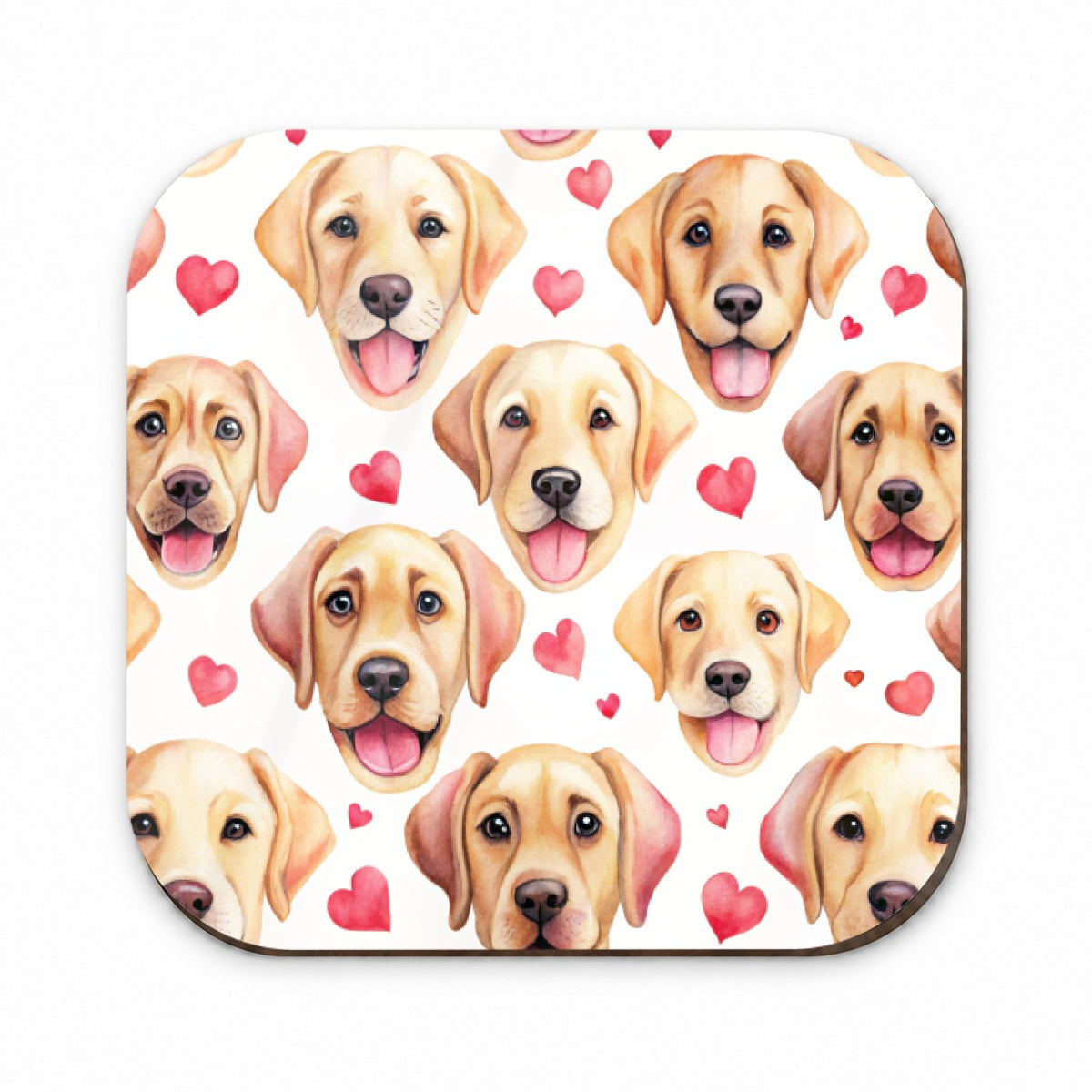 Cute Labrador Retriever Dog Faces Hearts Fridge Magnet