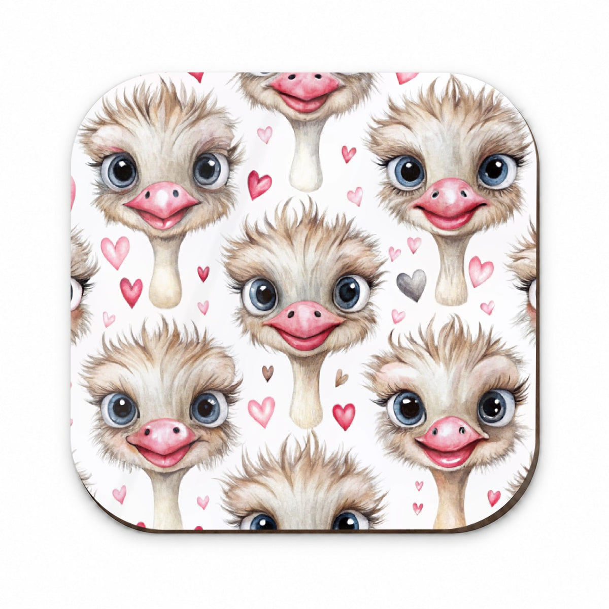 Cute Ostriches Faces Hearts Fridge Magnet