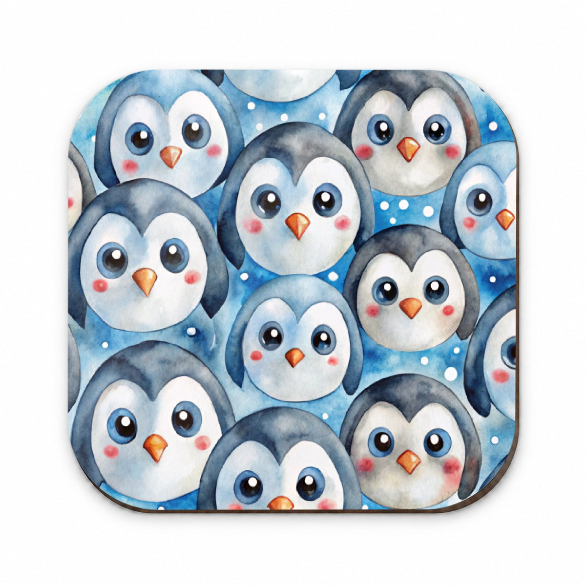 Cute Penguin Faces Watercolor Fridge Magnet