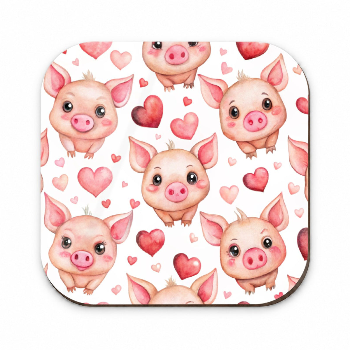 Cute Pigs Hearts Watercolor Fridge Magnet