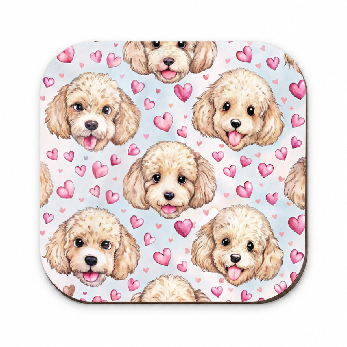Cute Poodle Dog Faces Hearts Fridge Magnet
