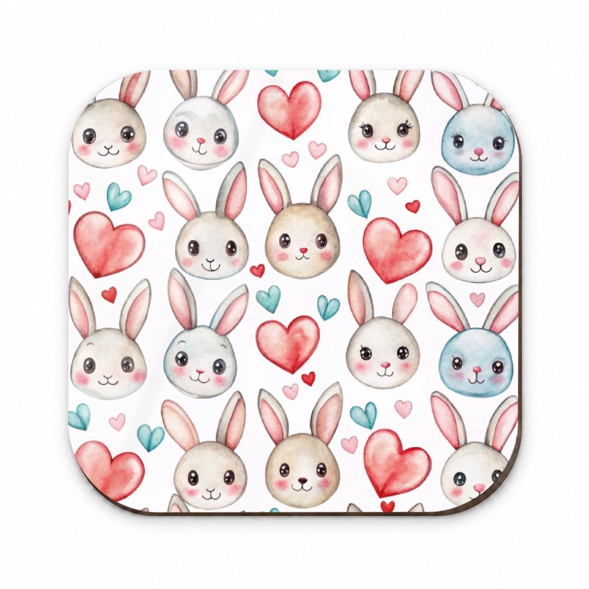 Cute Rabbit Bunny Faces Hearts Easter Fridge Magnet