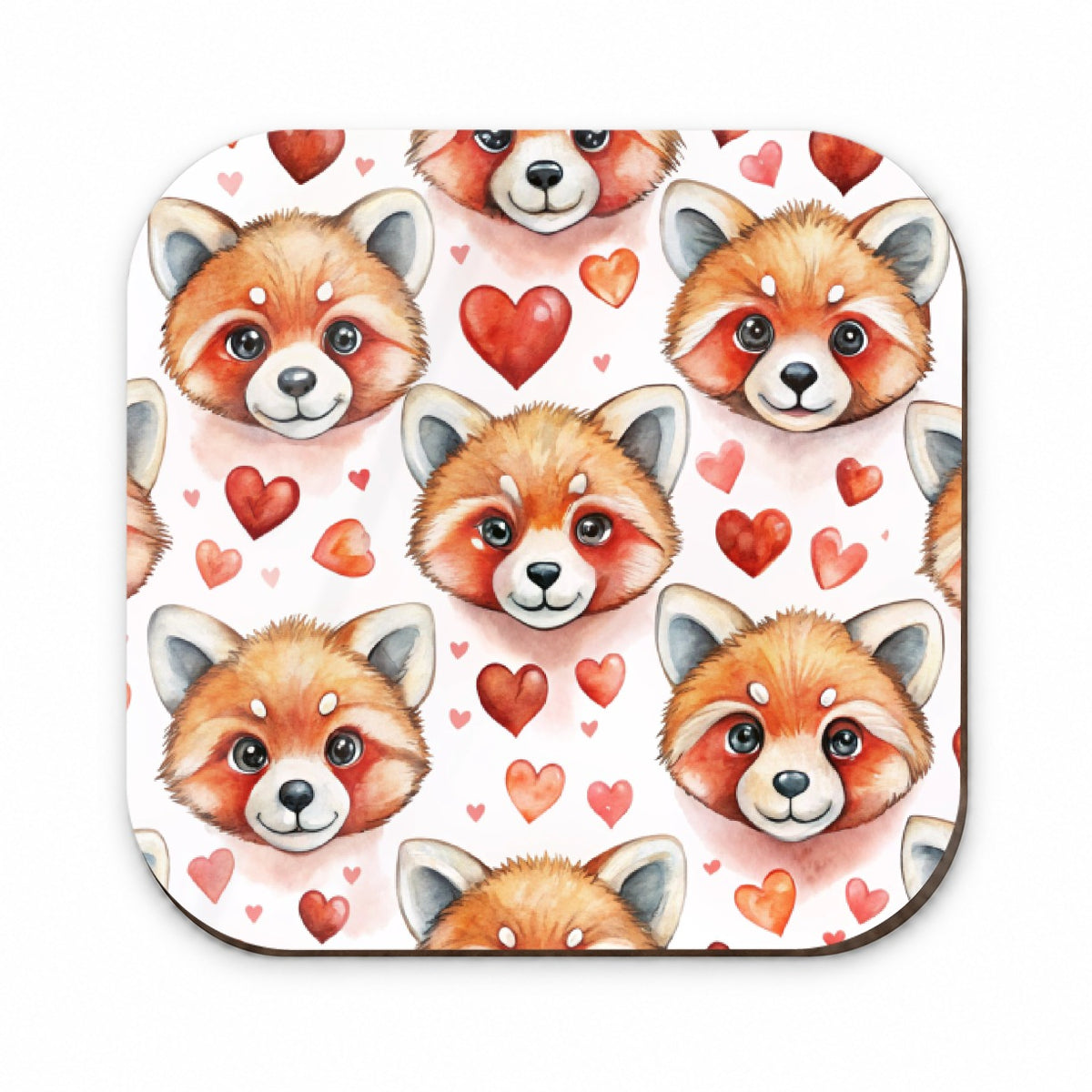 Cute Red Panda Faces Hearts Fridge Magnet