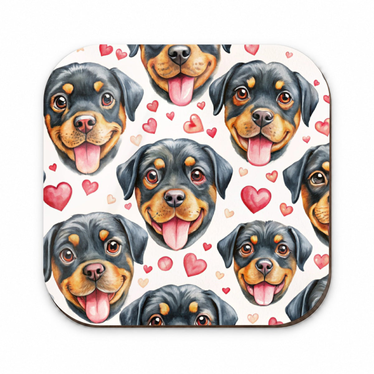 Cute Rottweiler Dog Faces Hearts Fridge Magnet