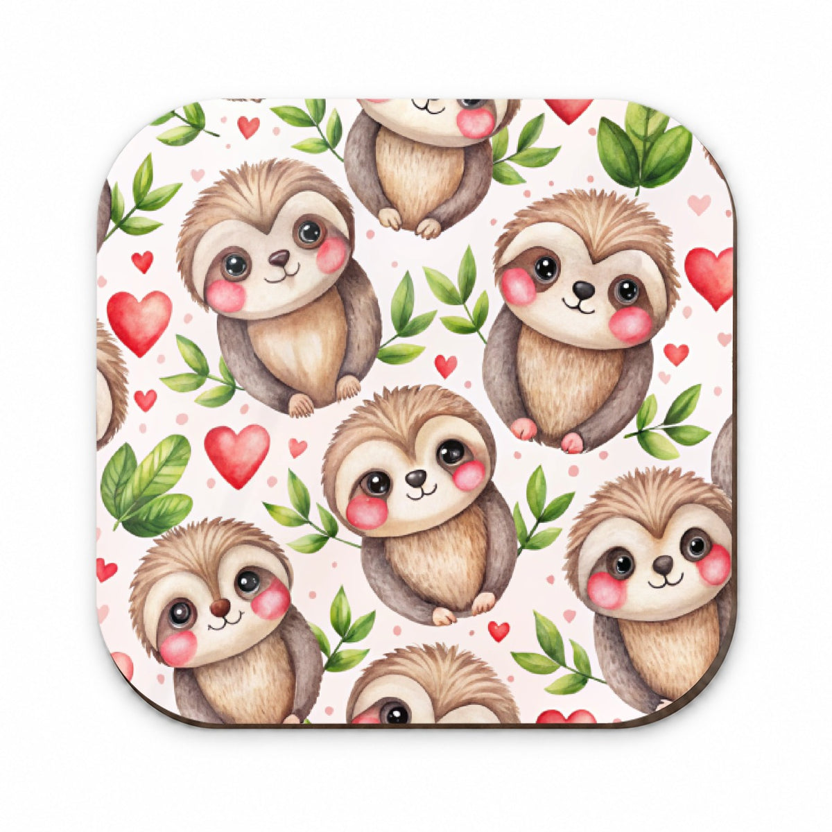 Cute Sloths Hearts Watercolor Fridge Magnet