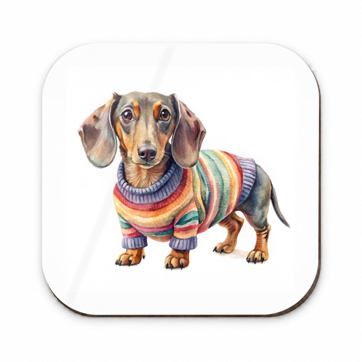 Dachshund Dog Wearing A Sweater Watercolor Fridge Magnet